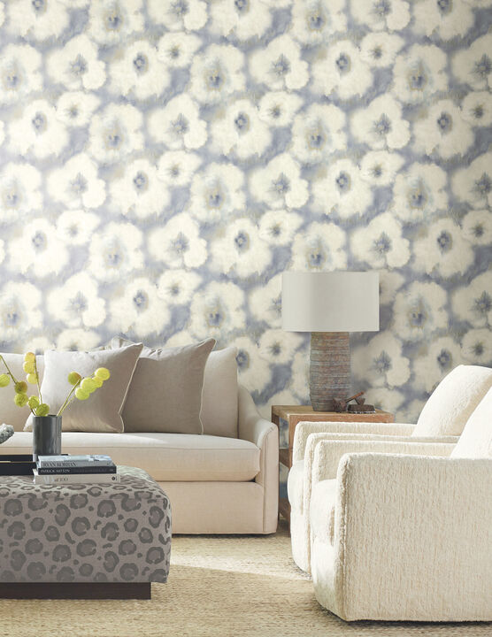 Blended Floral Blue Wallpaper