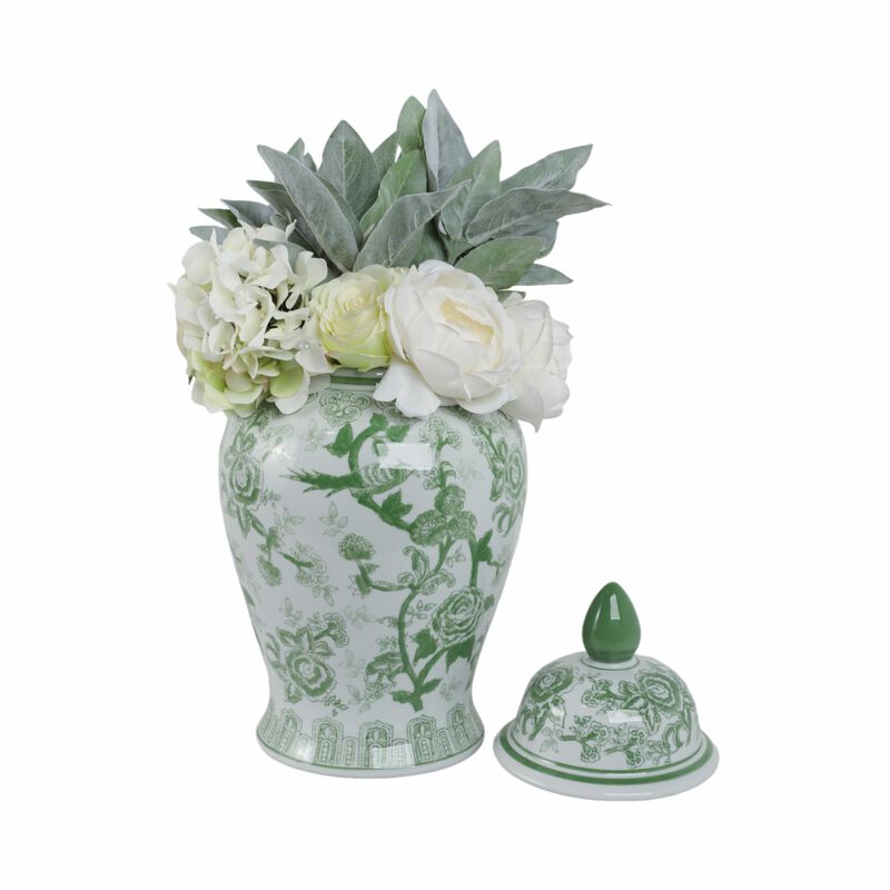 18" Temple Jar Bird/Flower image number 1