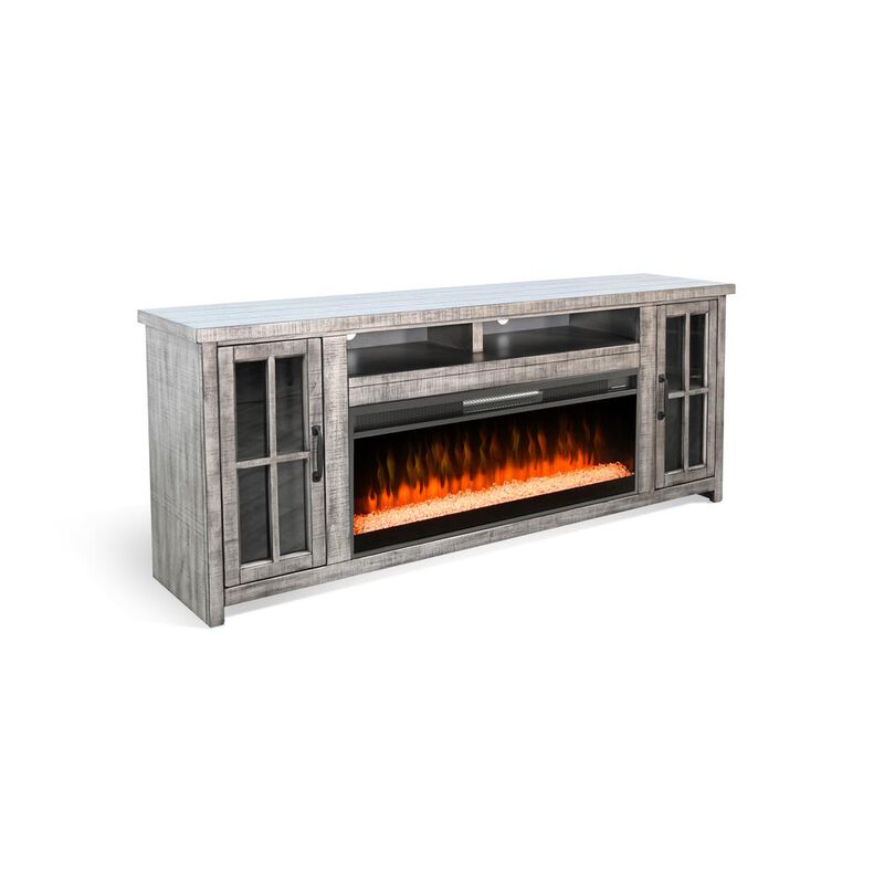 Sunny Designs 76 Media Console with Electric Fireplace