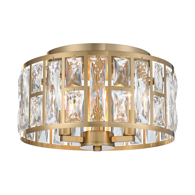 11.89 in Modern Glam 3-Light Dimmable Crystal Flush Mount Ceiling Light image number 0