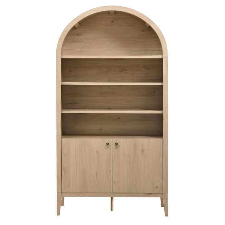 Nolan 74" Tall Wide Arched Storage Display Cabinet Bookshelf