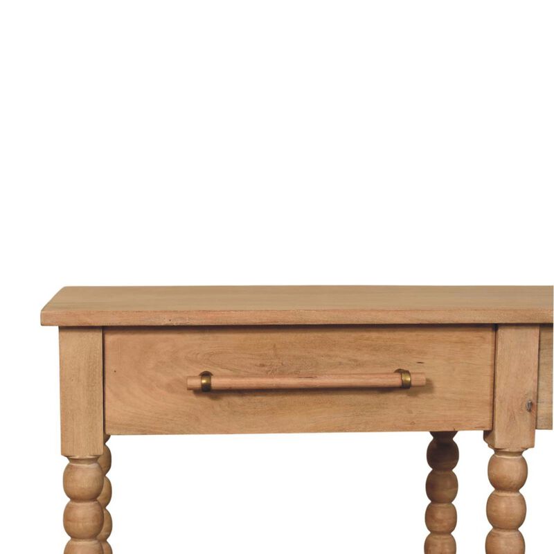 Artisan Furniture Solid Wood Savoy Bobbin Console with Jute Shelves