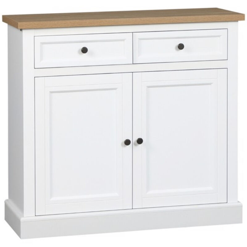 Freestanding Kitchen Cabinet with Doors and Adjustable Shelves