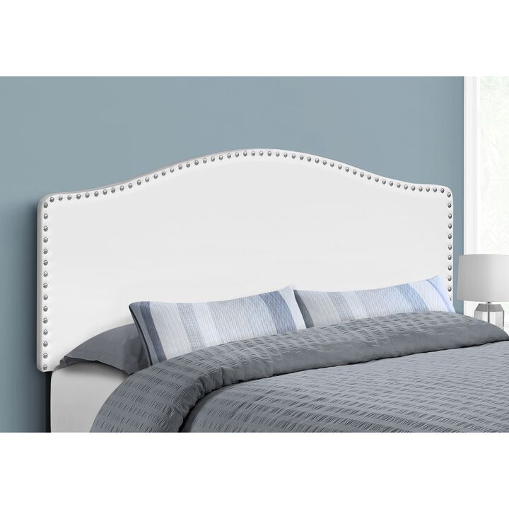Bed, Headboard Only, Queen Size, Bedroom, Upholstered, Pu Leather Look, White, Transitional