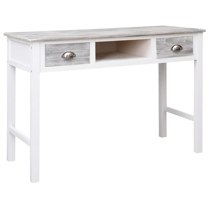Desk Grey Paulownia wood Medium Desk Rectangular Vintage