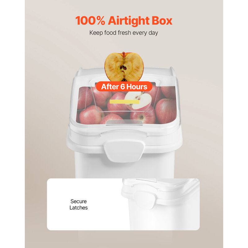 VEVOR Rice Storage Container, 21Gallon/80L Capacity Large Dog Food Dispenser Bin, Kitchen Ingredient Grain Cereal Flour Bin, Pet food Containers with Wheels, Scoop, and Airtight Lid, 1 Pack