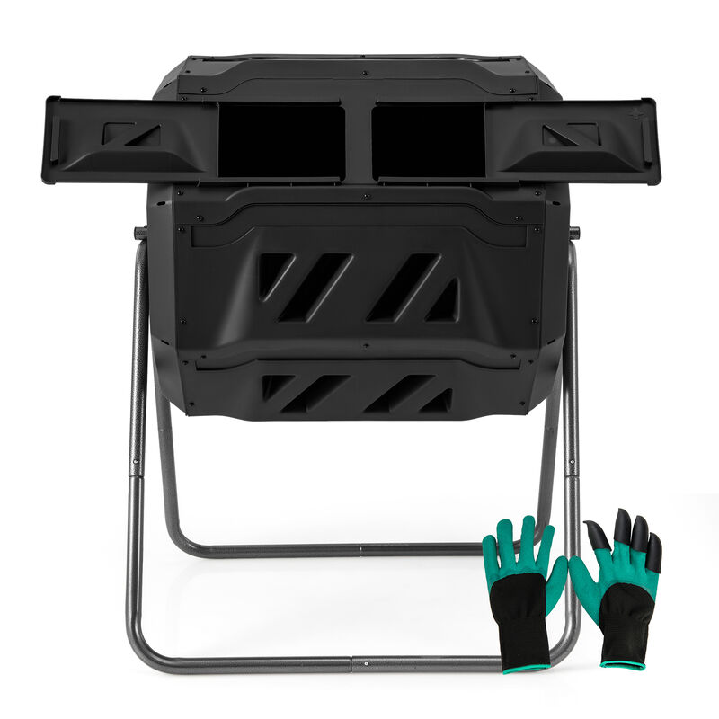 Rotatable Tumbling Composter with 2 Sliding Doors for Efficient Composting image number 3