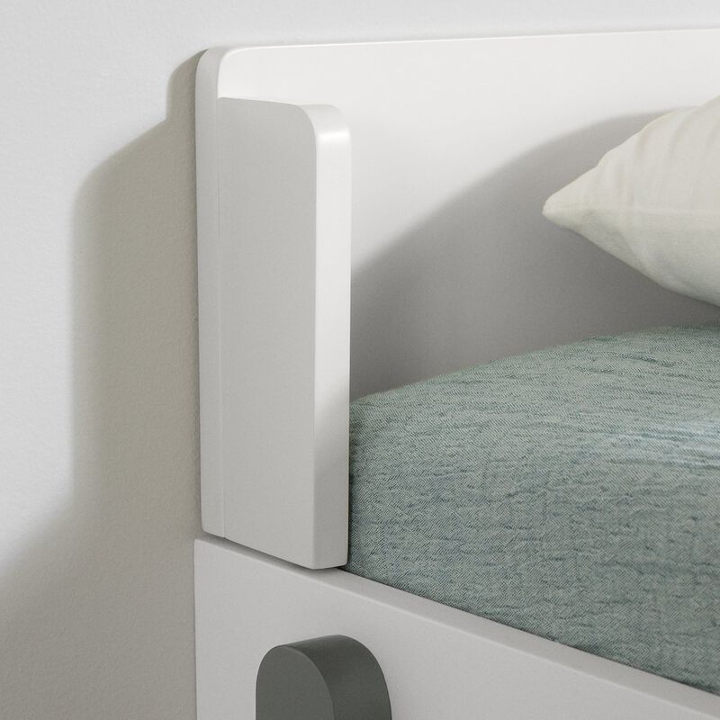 Bebble Bed, Soft Gray and White