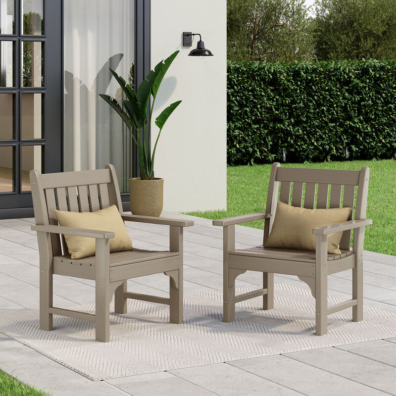WestinTrends Outdoor Patio HDPE Adirondack Dining Arm Chairs (Set of 2)