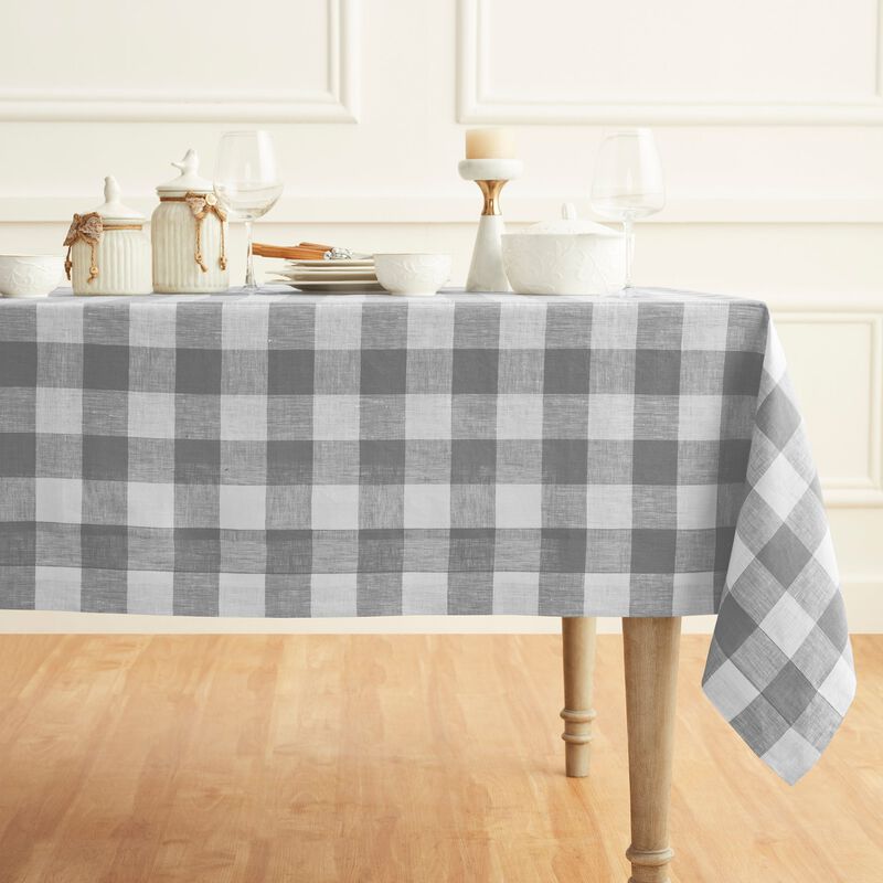Solino Home 100% Pure Linen Tablecloth - Buffalo Check