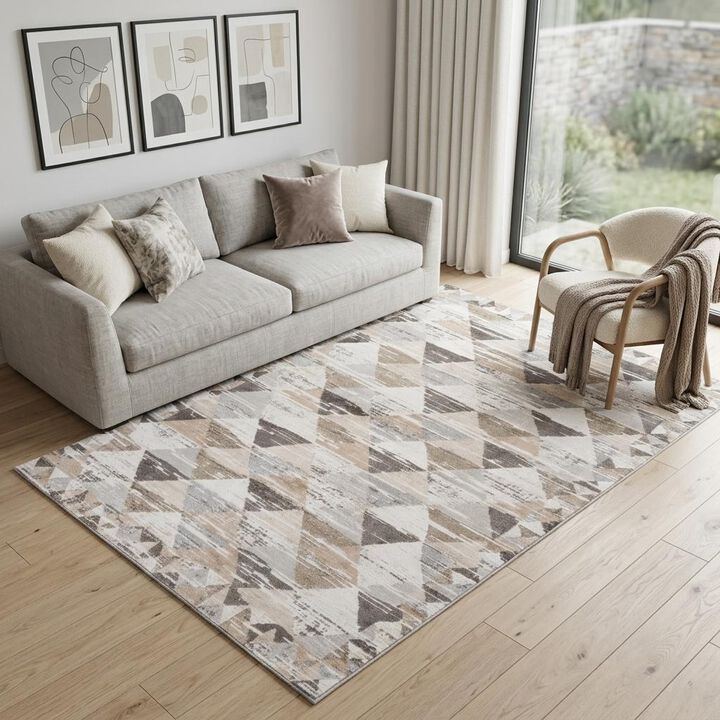 HomeRoots Abstract Distressed Area Rug