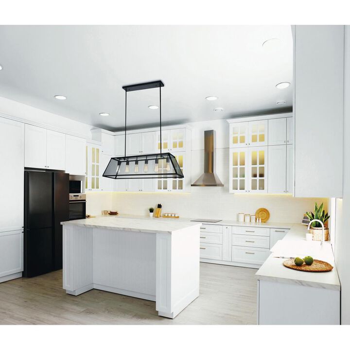 Alyson 6 Light Down Chandelier With Black Finish