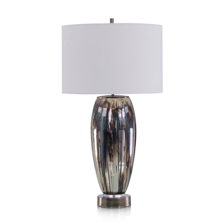Sapphire and Silver Glaze Table Lamp
