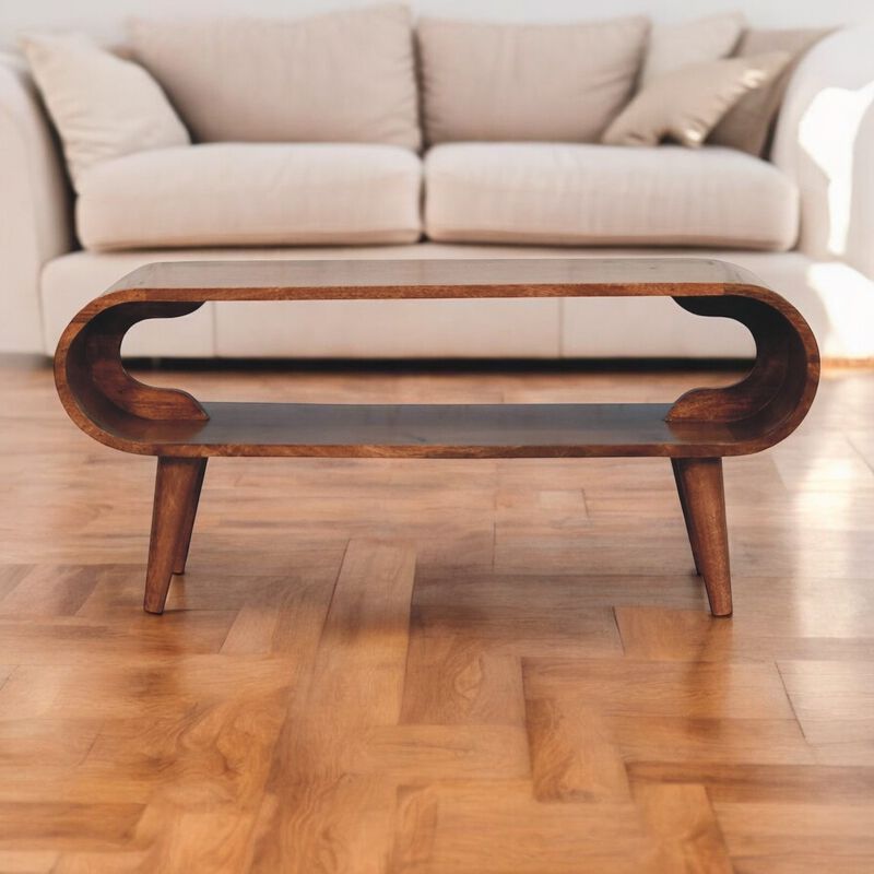 Artisan Furniture Solid Wood Amaya Nordic Style Honey Caramel Coffee Table