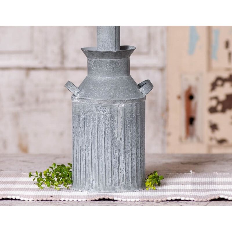 Irvins Country Tinware Milk Jug Lamp Base In Weathered Zinc image number 2