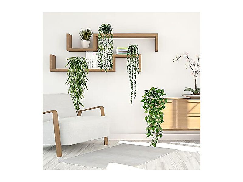 Fake Hanging Plants 4 Pack Artificial Potted Greenery Faux Eucalyptus Vine Fern image number 2