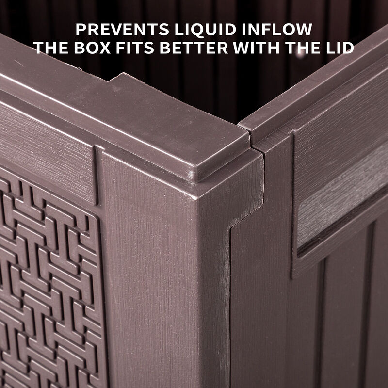 90 Gal Outdoor Plastic Storage Deck Box for Garden Tools, Cushions, and Toys image number 1