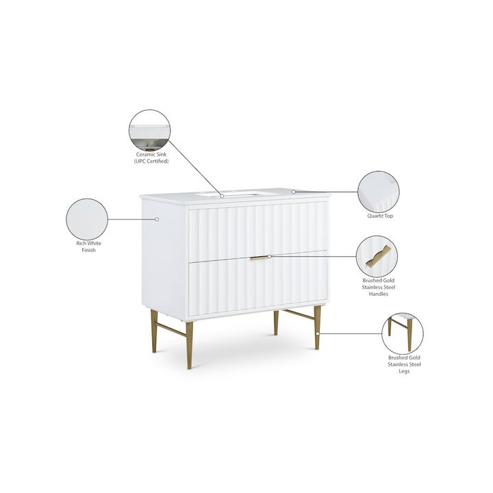 Meridian Furniture Modernist White Bathroom Vanity