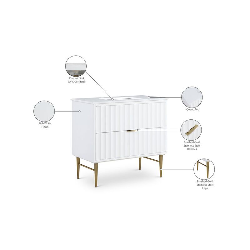 Meridian Furniture Modernist White Bathroom Vanity