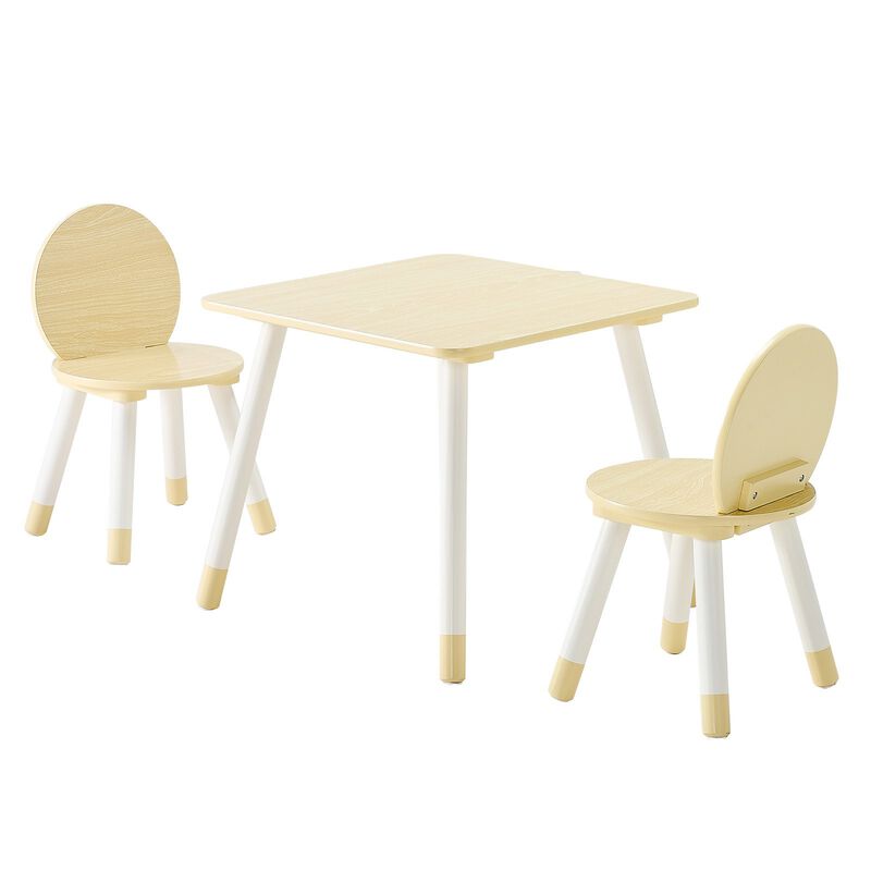 Kids Activity Table and 2 Chairs Set for Crafts, Reading and Drawing-Natural image number 0