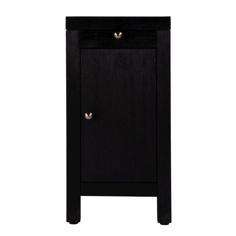 Butler Specialty 12 in. W Rectangular Wood 1 Door Narrow End Table with Pull-Out Tray, Coffee