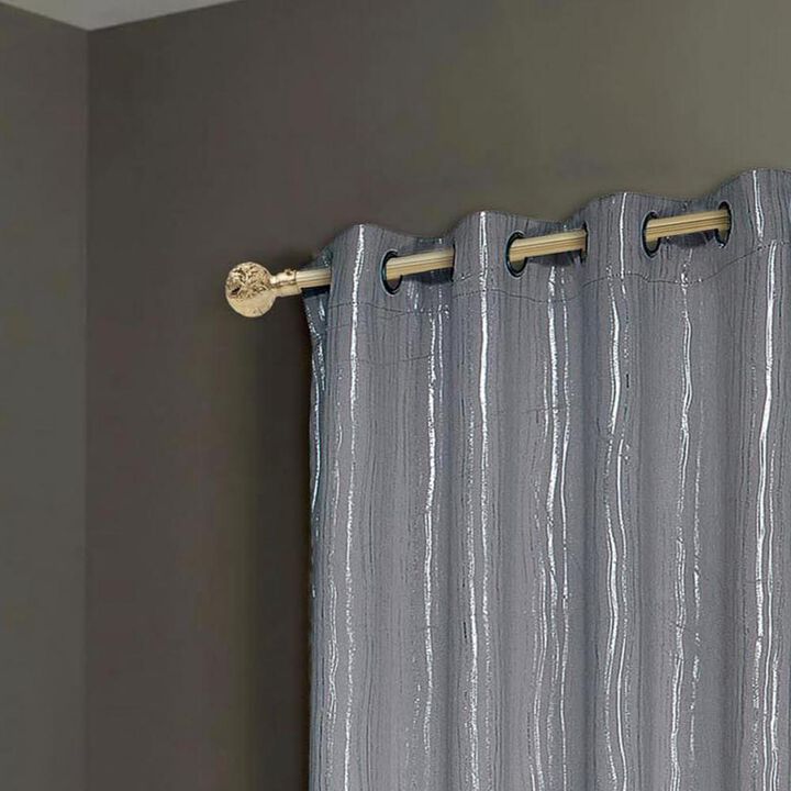 Rt Designers Collection Luxurious Iceland Metallic All Season Blackout Curtain Grommet Curtain Panel 54" X 84" Charcoal