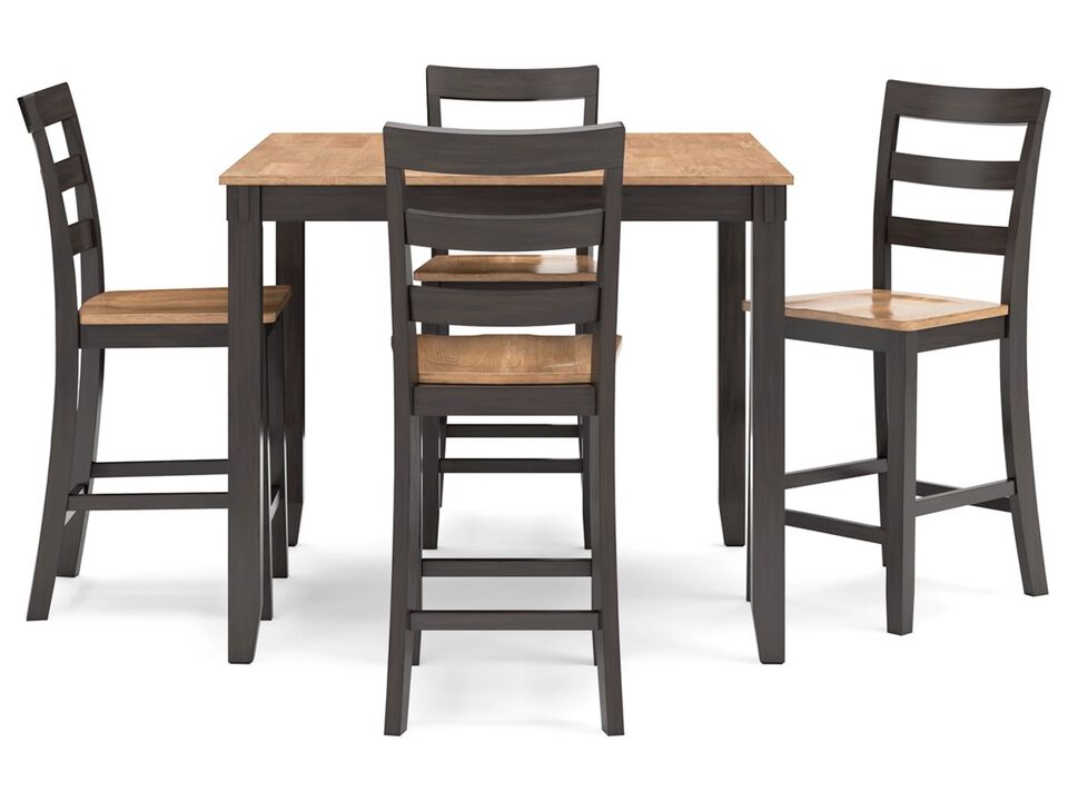 Gesthaven Brown 5-Piece Counter Height Dining Set
