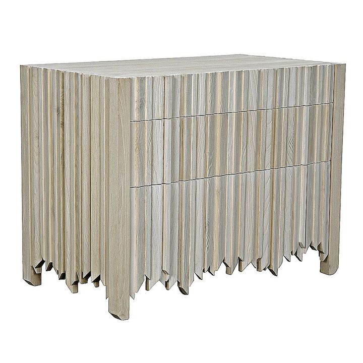 Desdemona 3 Drawer Chest, Bleached Elm
