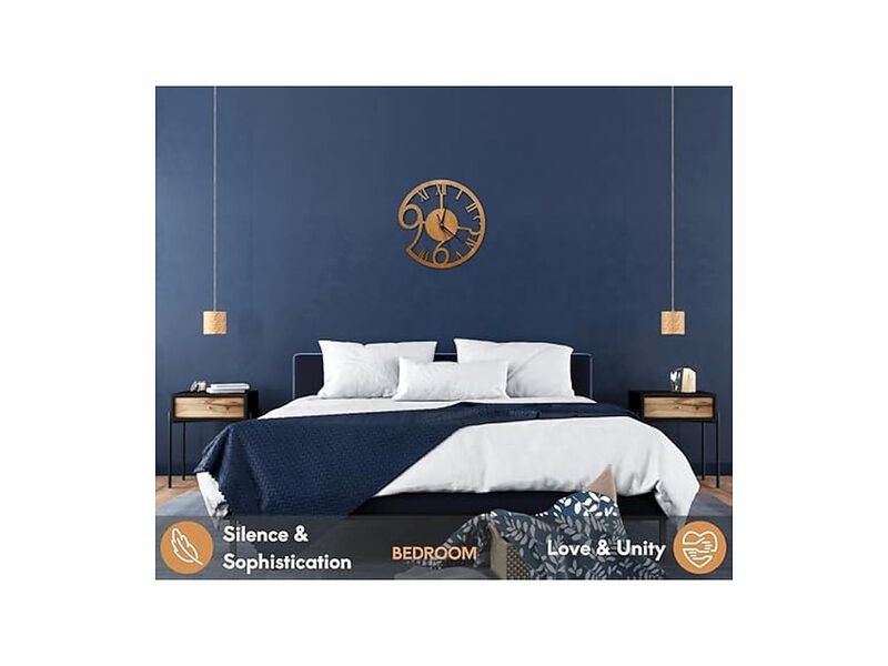 Rizalit Wood Artistic Classic Style Reloj Wall Clock 5 Inch Silent Non Ticking image number 3