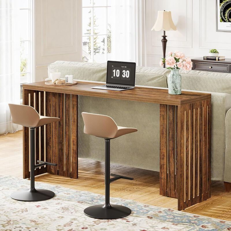 Tribesigns Contemporary Wood Bar Table image number 3