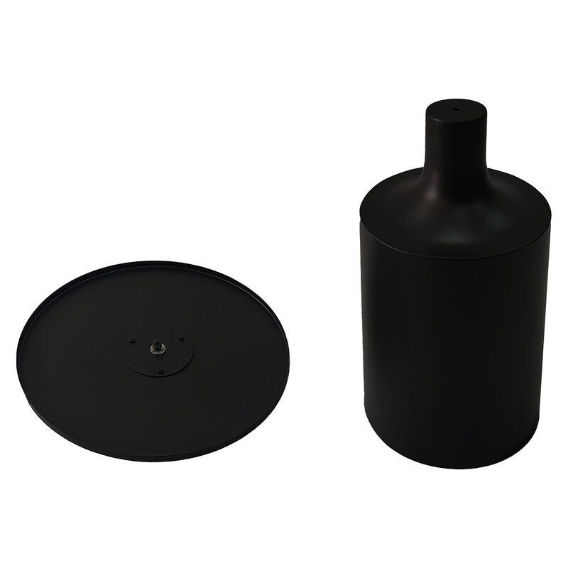 Zoe 20 Inch Modern Round Iron Side Table with Pedestal Base, Matte Black