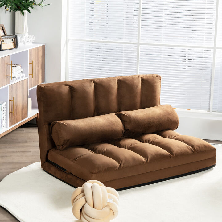 6-Position Foldable Floor Sofa Bed with Detachable Cloth Cover
