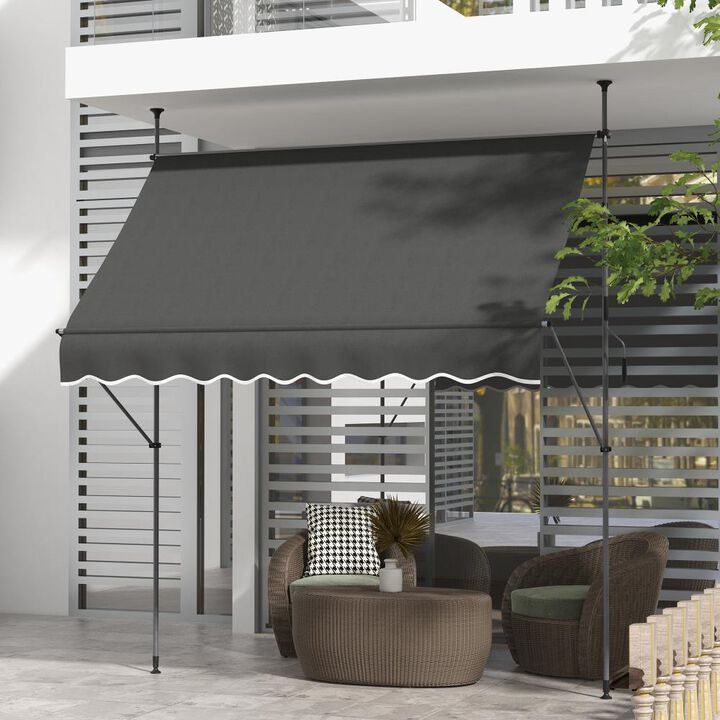 Hivvago Outdoor Retractable Awning 8' x 4' for Window or Door