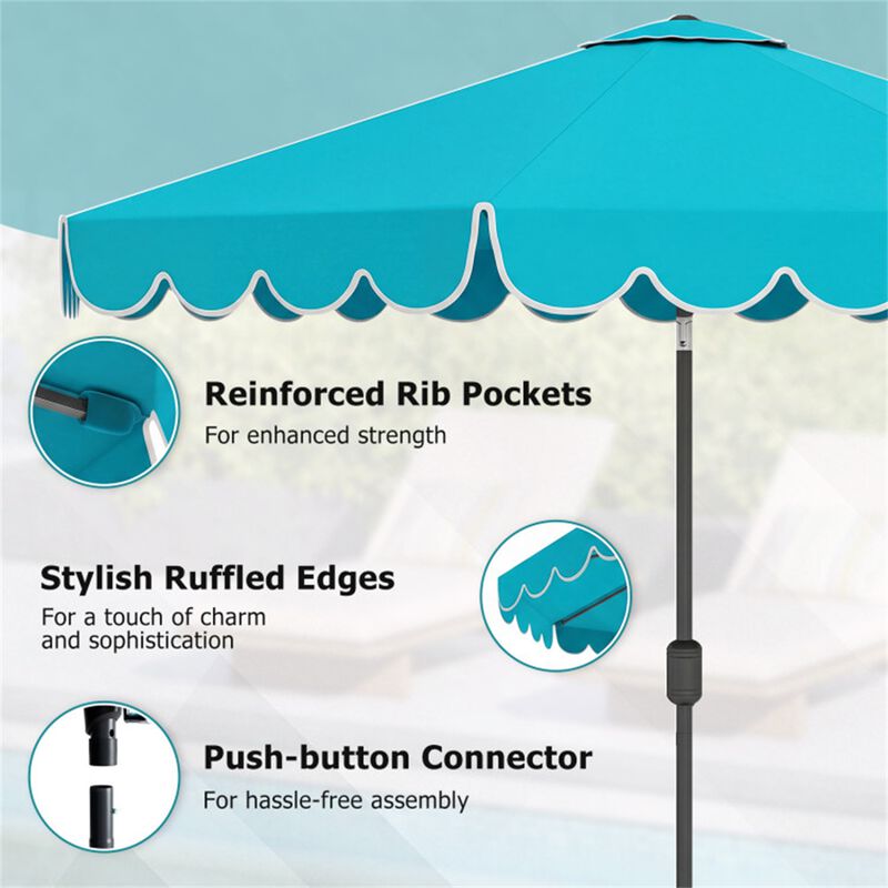 10 FT Patio Umbrella with Push Button Tilt and Crank image number 4