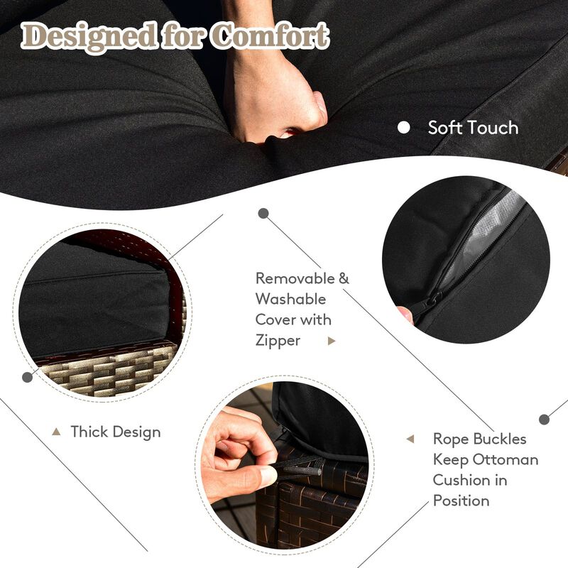 Mondawe 8 Pieces Patio Space-Saving Rattan Furniture Set with Storage Box and Waterproof Cover