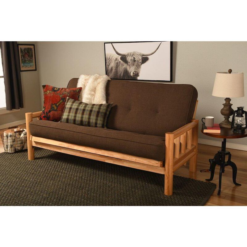 Lodge Frame-Natural Finish-Linen Cocoa Mattress