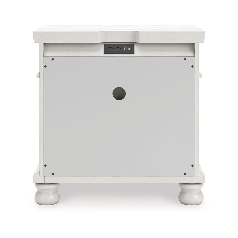 Rowy Bedside Nightstand, 3 Drawers with Pewter Knobs, Antique White image number 5