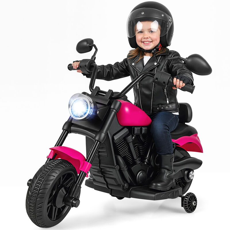 Kids 6V Ride On Motorcycle with Training Wheels Headlight and Music image number 3