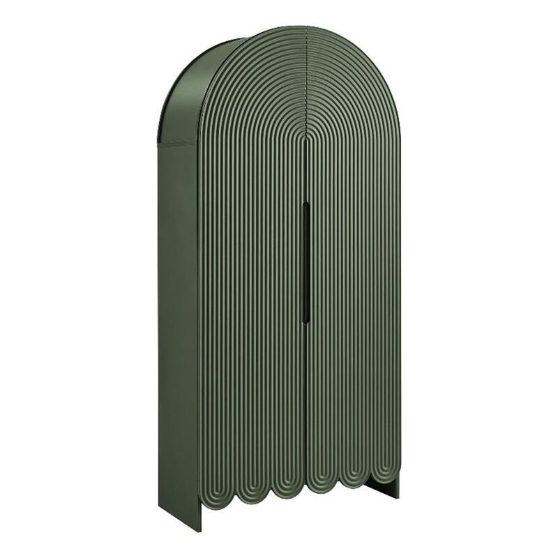 Dahlia 78 Inch Fluted and Scalloped Arched Storage Cabinet image number 0