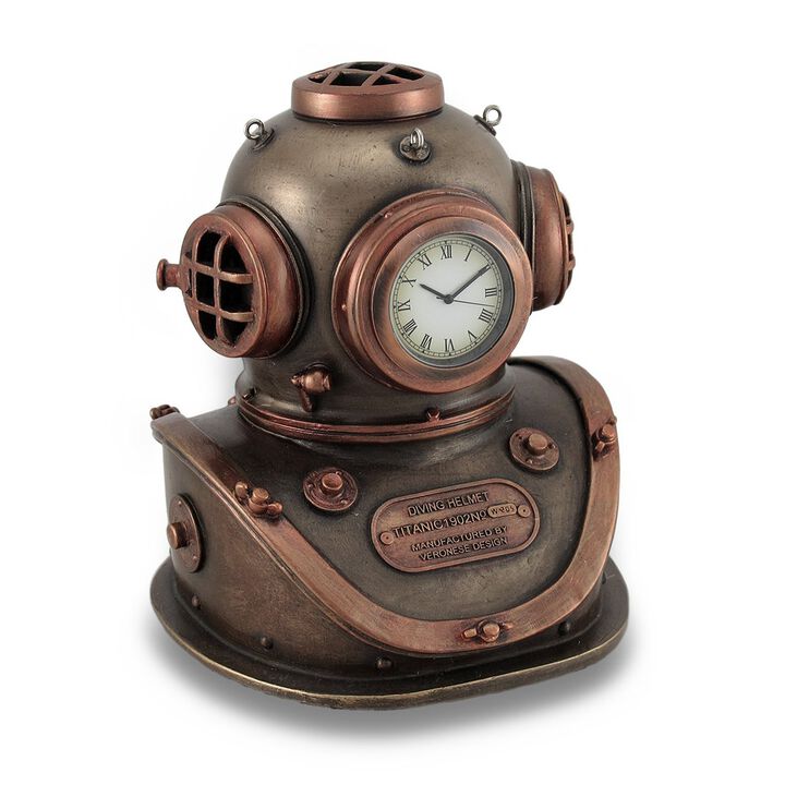Bronze And Copper Finish Mark V Dive Helmet Desk Clock
