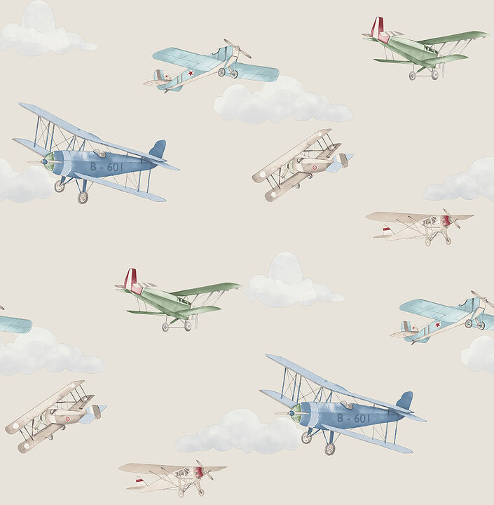 Aeroplanes Beige Skies Wallpaper