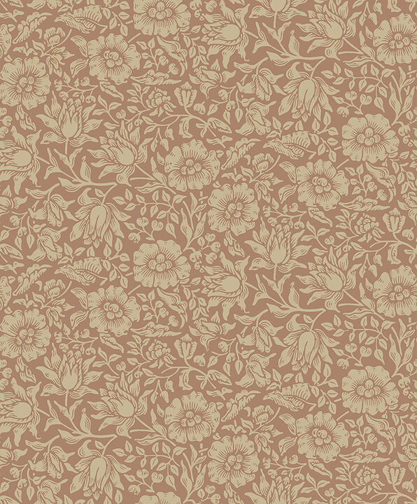 Mallow Rose Floral Vine Wallpaper