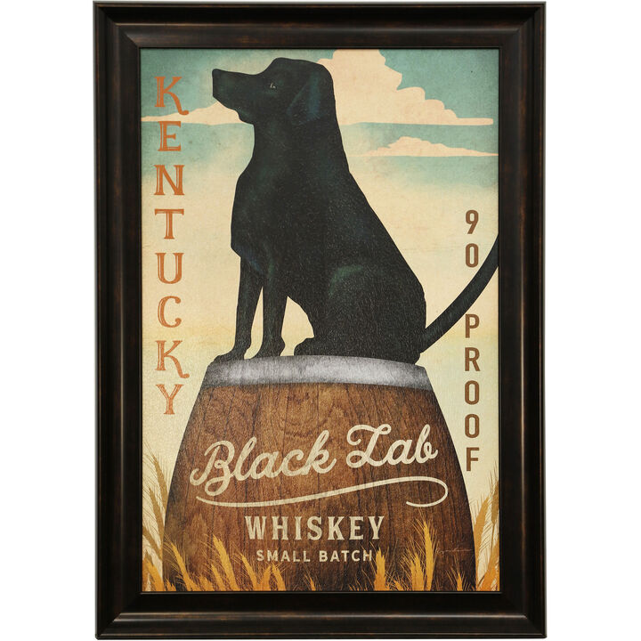 Black Lab Whiskey Framed Print