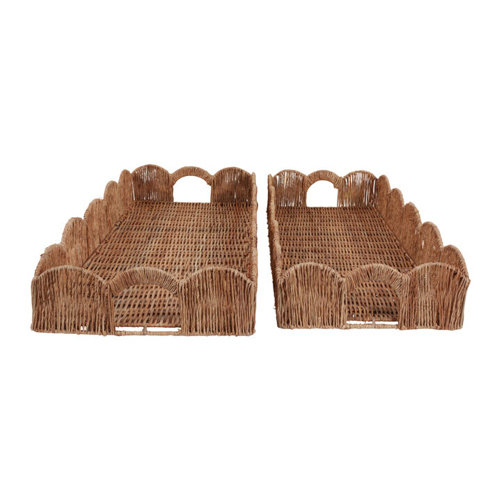 S/2 Petal Shape Rect. Trays