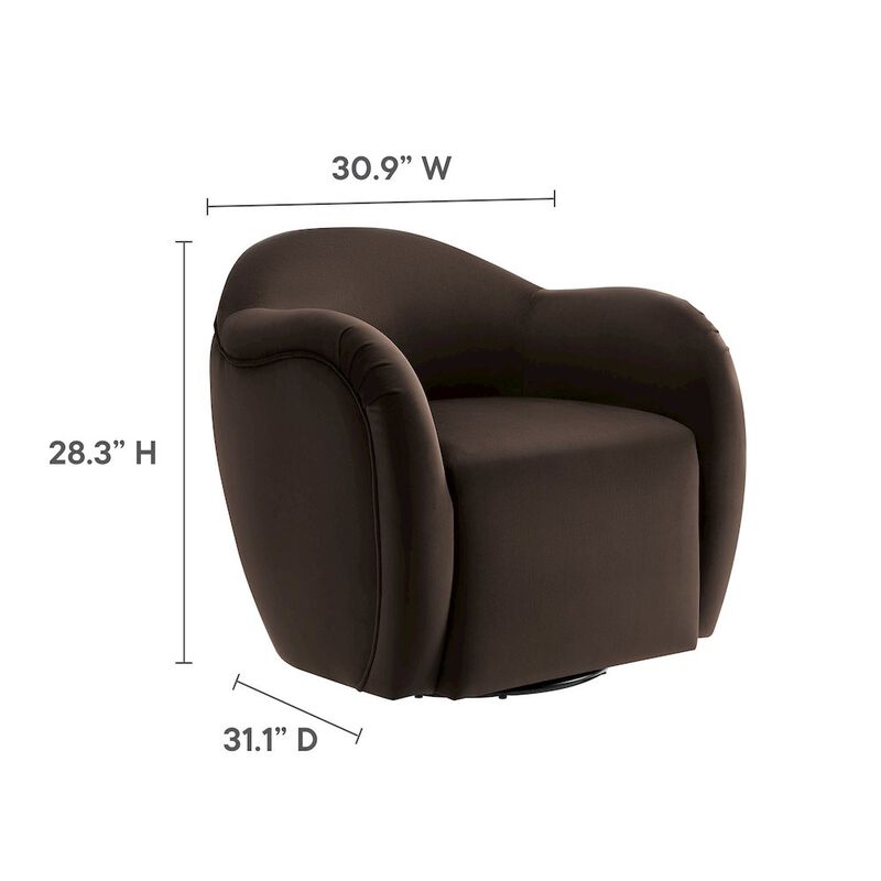 Compose Performance Velvet Swivel Armchair image number 1