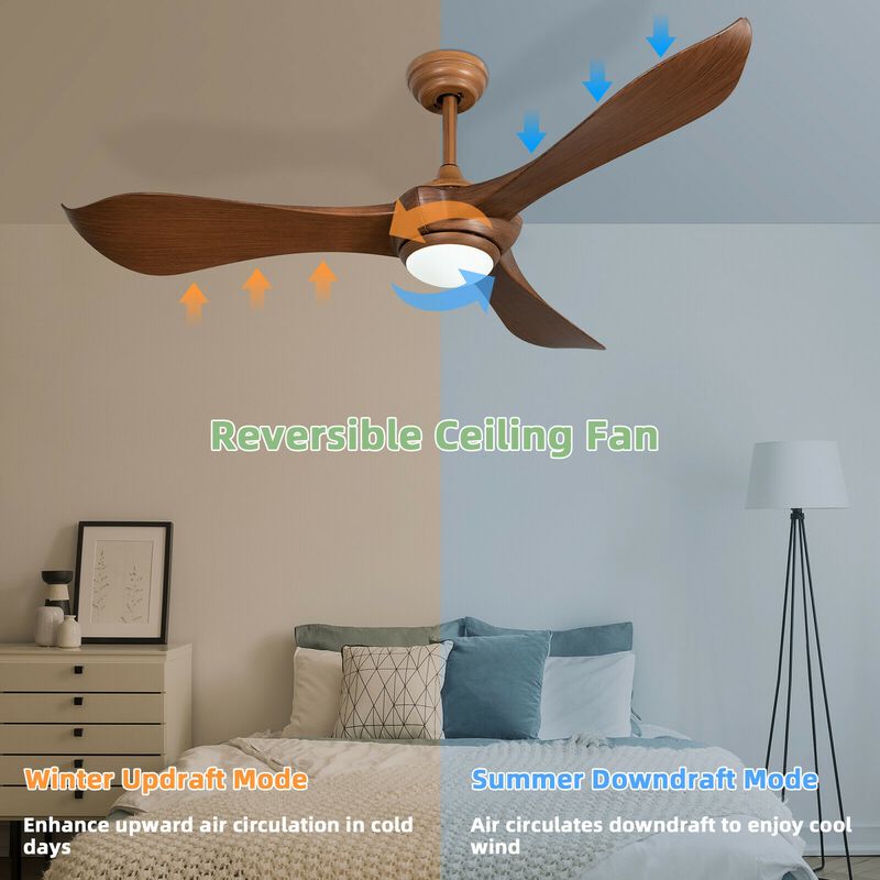 Ceiling Fan with Light Reversible DC Motor