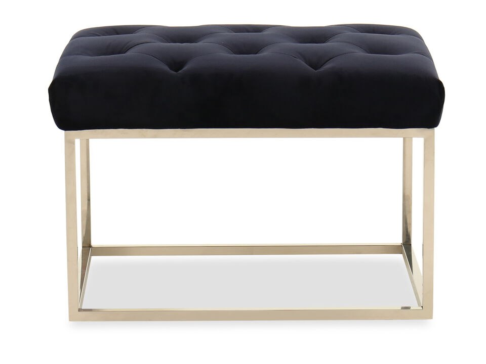 Navy Tufted Single Seat Bench