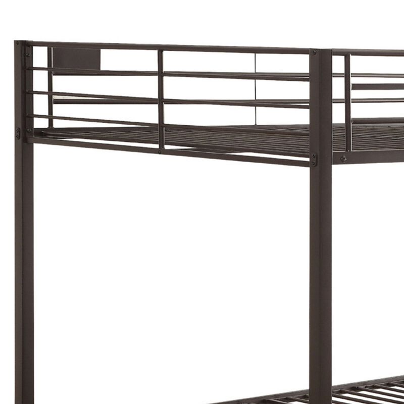 Metal Queen/Queen Bunk Bed, Black Sand