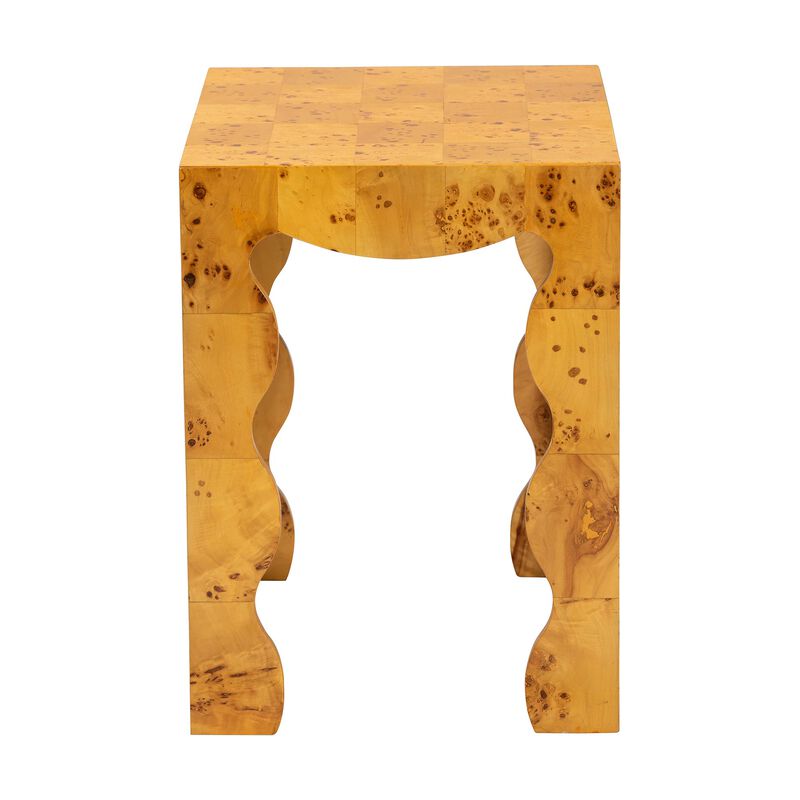bali & pari Huxley Modern and Contemporary Natural Real Burl Wood End Table