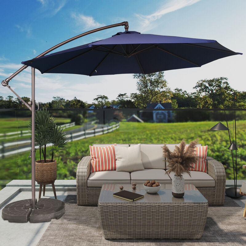 4 ft patio umbrella 10-ft Outdoor Umbrella Crank Cantilever Patio Umbrella Without Base